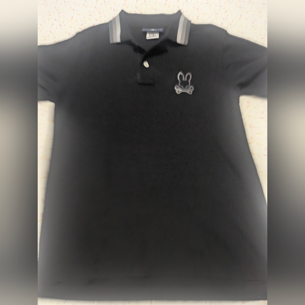Psycho Bunny Black Polo with Iconic Logo